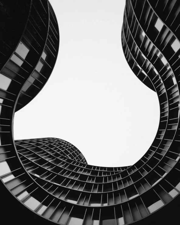 Sculptural curved modern architecture