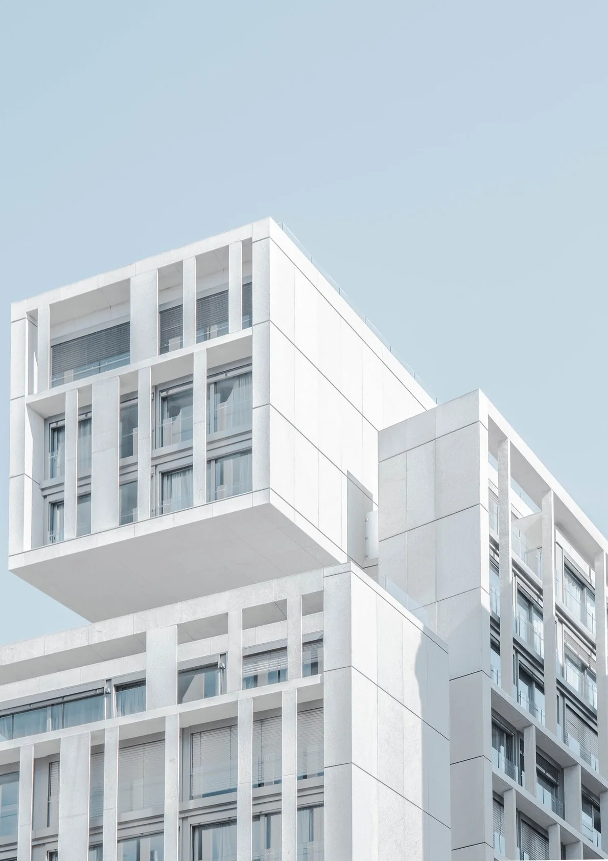 Black and white geometric building lines